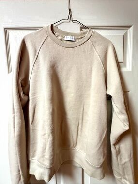 John Elliott Men’s Crewneck Sweatshirt in Light Cream